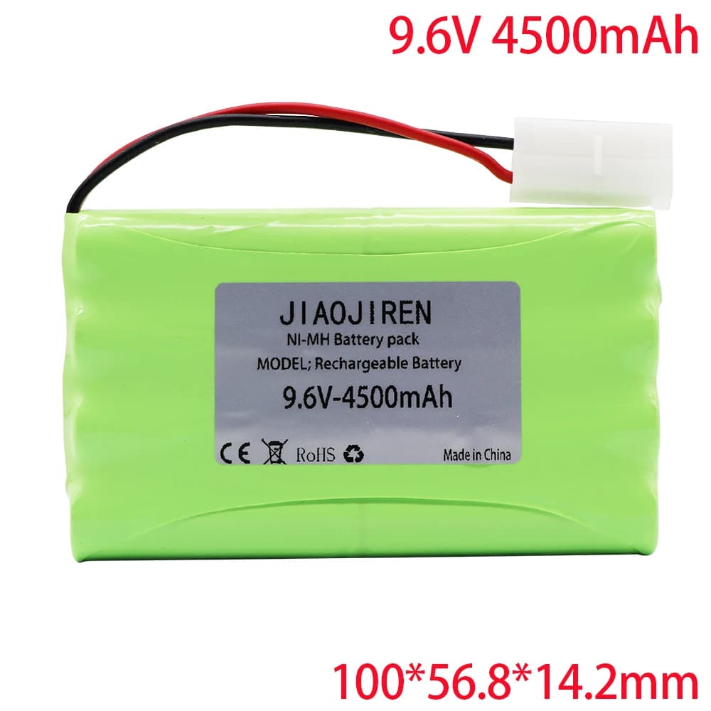 Batterie aste AA Ni-laissée, 9.6V, 4500mAh, 9.6 mAh, chargeur pour jouets RC, voiture, précieux robo