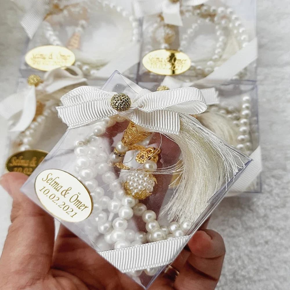 Faveur Tasbeeh islamique personnalisé en boîte cadeau Tasbih musulman faveur de fête prénatale musul