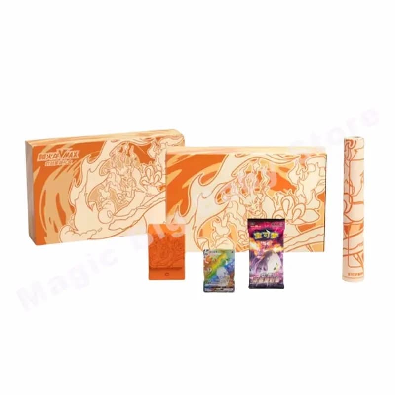 Original véritable Pokemon Trading PTCG carte simplifiée chinois Charizard VMAX bataille costume boî