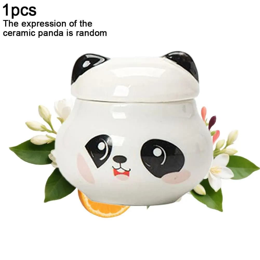 1 pièce Baume de parfum solide en céramique Panda 12G, parfum Lavande, Rose, Gardénia, Fleur d'orang