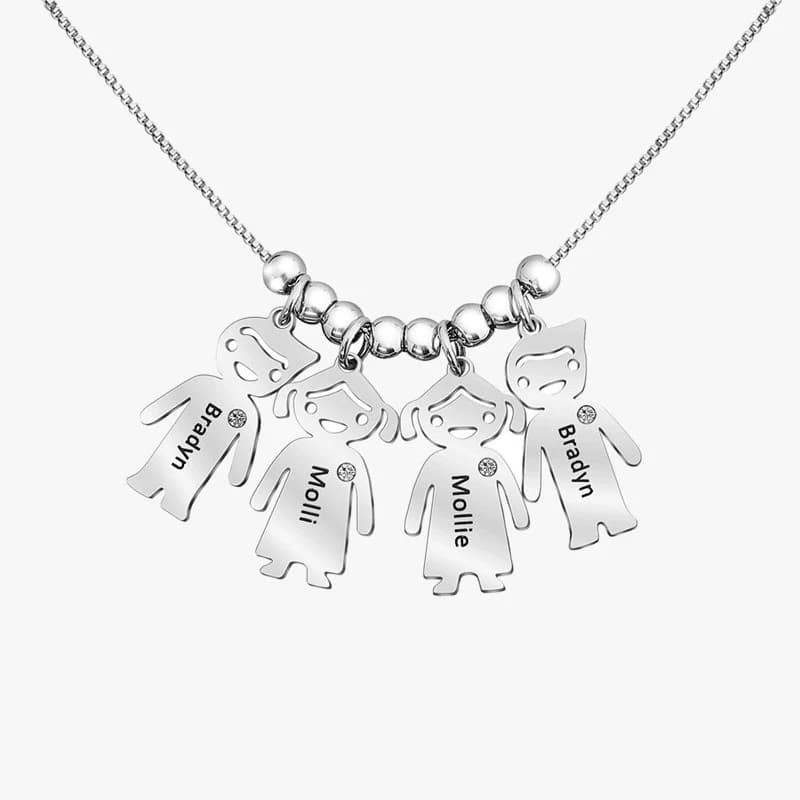 Collier personnalisé pour garçon et fille, avec pierre de naissance, en acier inoxydable, en métal, 