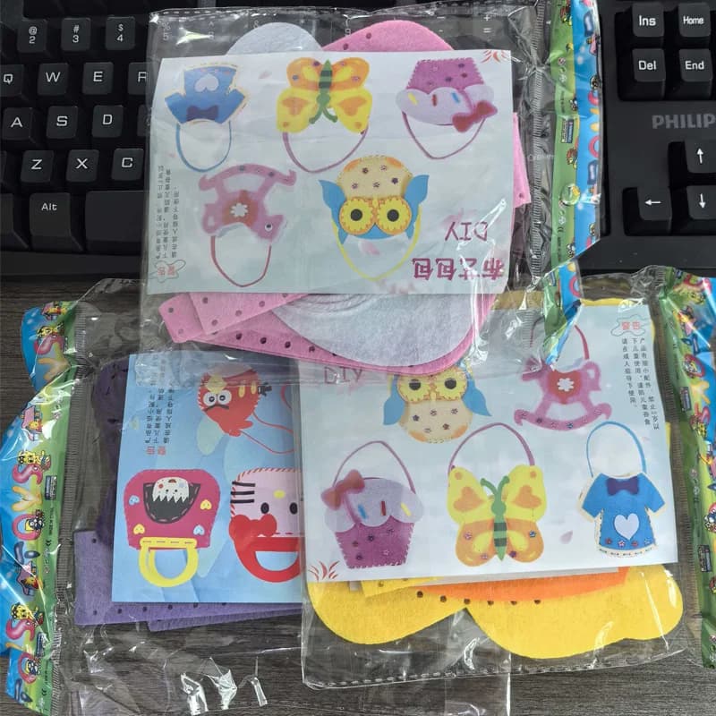 Kit de fabrication de sacs à main en feutre 3 pièces, jouets créatifs DIY, cadeaux originaux pour en