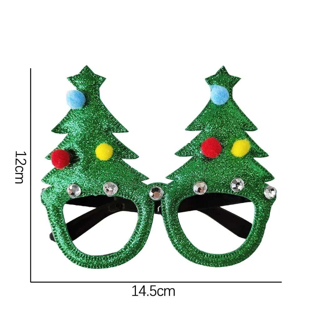 Lunettes de Noël Père Noël Arbre de Noël Bonhomme de neige Lunettes en plastique Cadeau Fournitures 