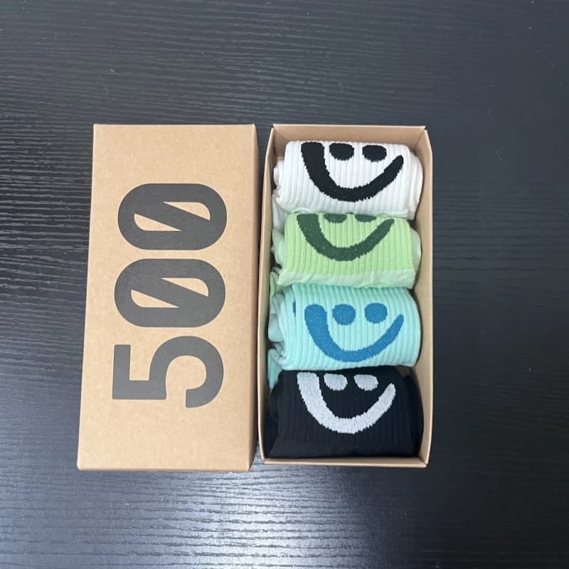Chaussettes pour femmes visage souriant mignon Style coréen boîte-cadeau paquet printemps/été chauss