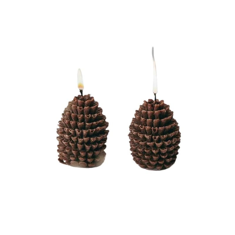Bougies de pomme de pin 3D de noël, 2/4 pièces, accessoires d'arrangement de photographie d'atmosphè