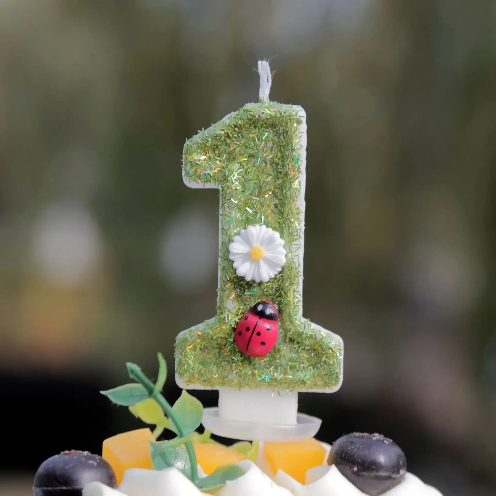 Bougies d'anniversaire coccinelle pour enfants, animaux originaux, décor de fête, bougies de 1er num