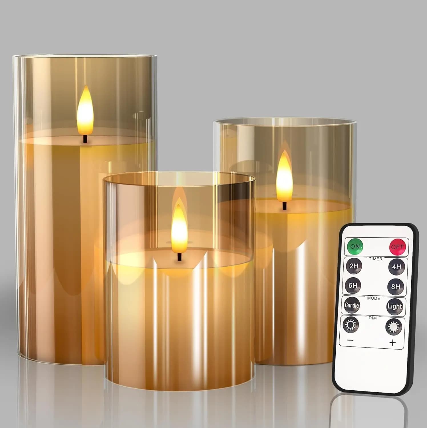 Bougies LED sans flamme à piles, avec télécommande et minuterie, bougies en cire véritable, lumière 