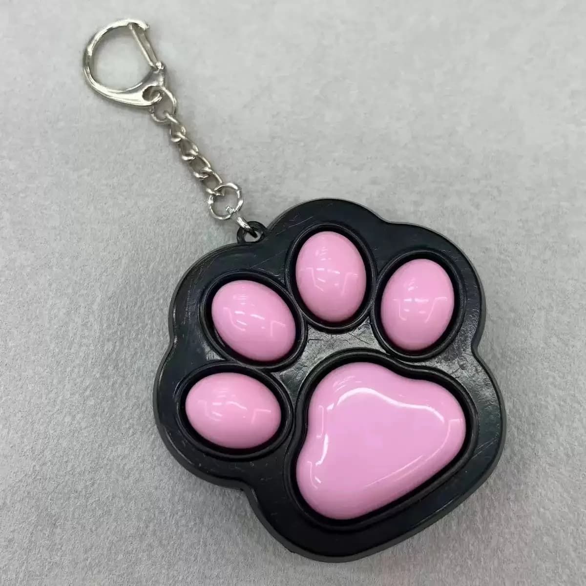Porte-clés Fidget Toy Patte de Chat à Bouton, Anti-stress et Décompression pour Bureau et Voyage, Ca