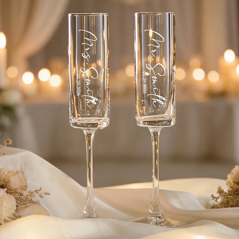 Flûtes à vin et champagne personnalisées pour mariage, cadeaux de mariage personnalisés, flûtes à to