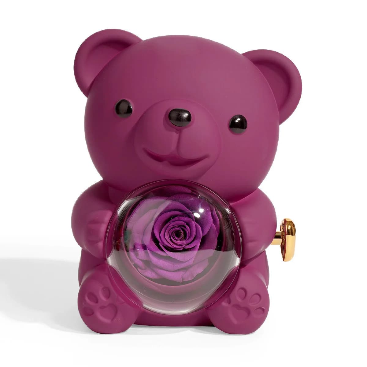 Boîte à bijoux rotative en forme d'ours Rose, coffret cadeau de fleurs éternelles pour fille, fête d