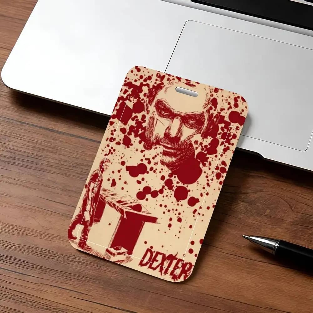 Porte-badge Dexter pour films et séries TV, avec cordon de cou, pendentif, porte-clés et porte-carte