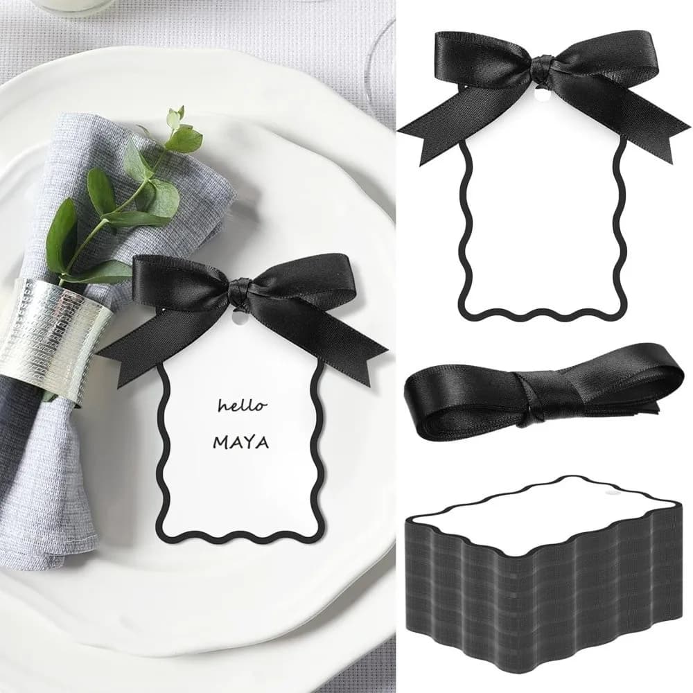 24 étiquettes DIY manuscrites avec ruban, décorations suspendues, étiquettes cadeaux miniatures, art