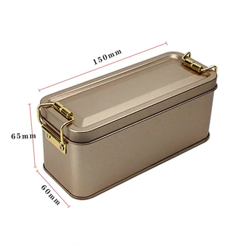 Nouvelle boîte en fer rectangulaire en métal, style ancien, avec couvercle, pour emballage de gâteau