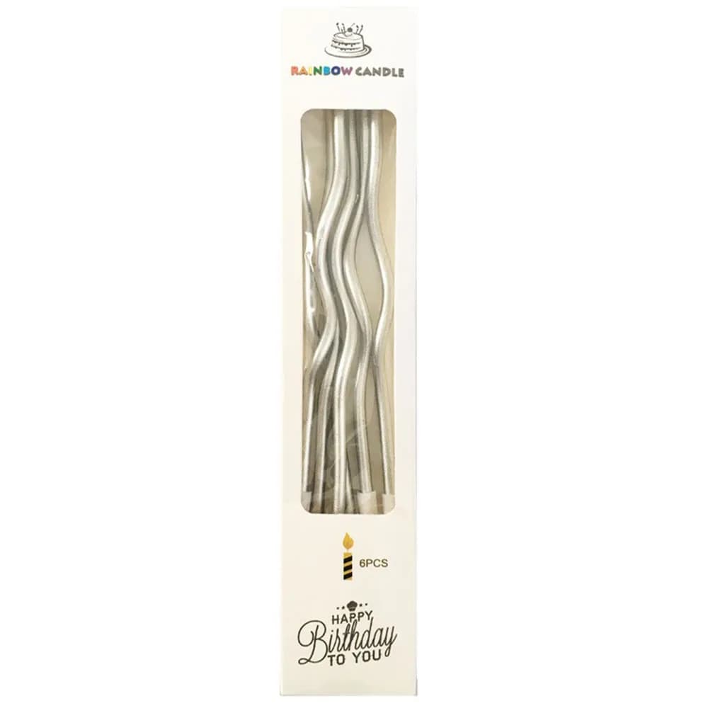 Bougie artisanale courbe créative pour décoration de gâteau d'anniversaire, fête de vacances, événem