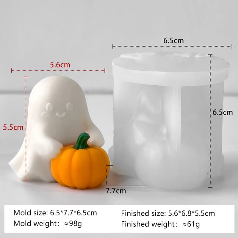 Moule en Silicone citrouille fantôme d'halloween, bricolage, bougie aromatique de citrouille, moule 