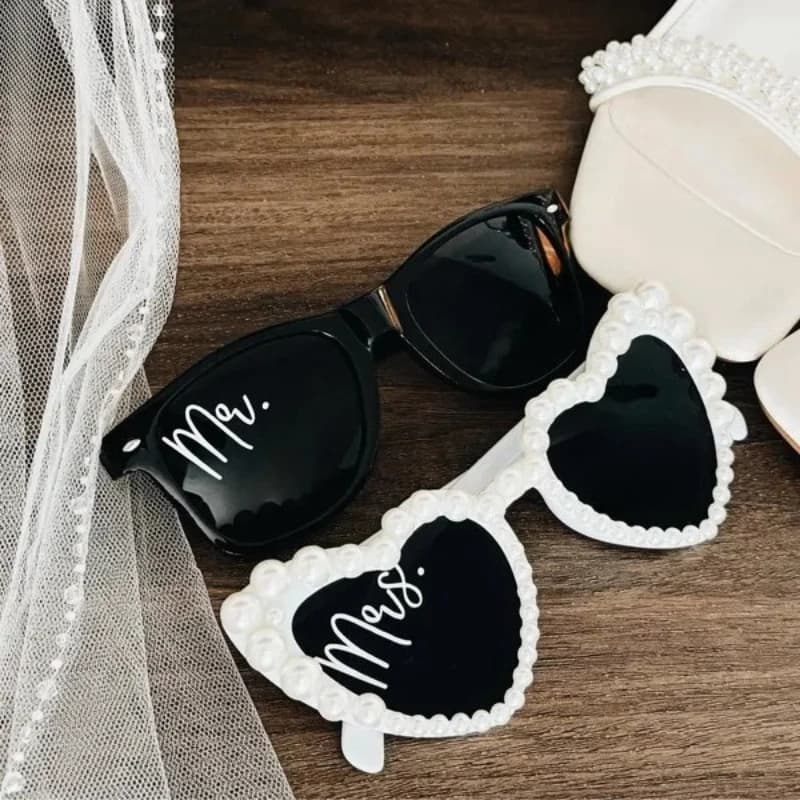 Lunettes en perles Mr/Mrs, 2 pièces, accessoires Photo de mariage, fête prénuptiale, enterrement de 