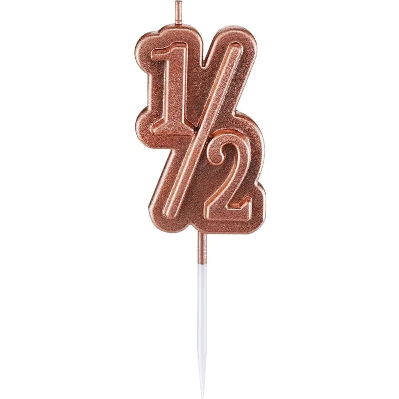Bougie demi-anniversaire pour bébé de 1 à 1/2 ans, décoration de gâteau pour fête d'anniversaire et 