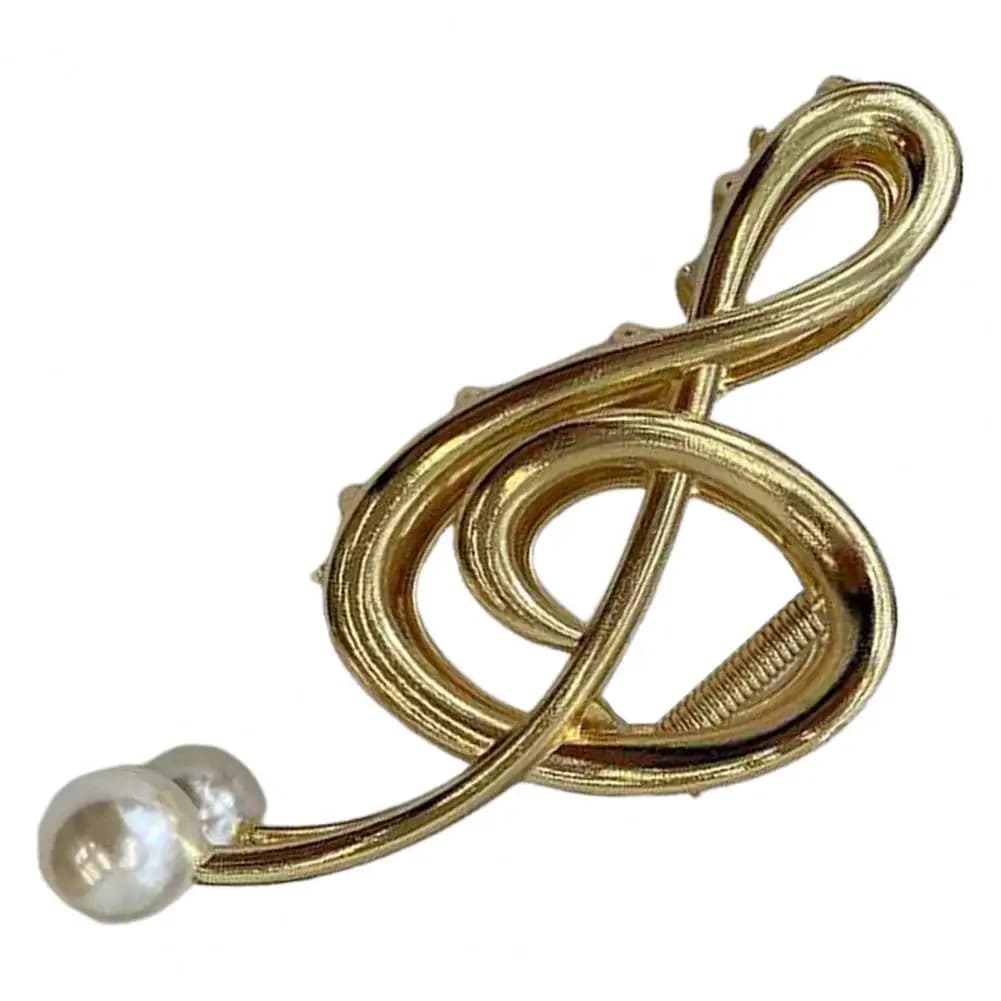Pince à cheveux en forme de Note musicale, fausse perle, pince à cheveux pour tête arrière, douche, 