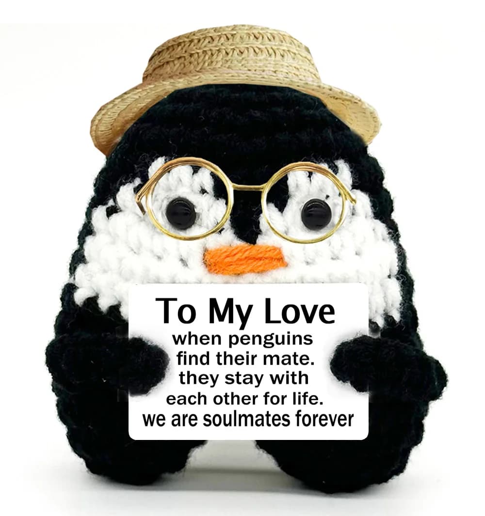 Cadeaux pour lui, son petit ami, petite amie, cadeau pingouin au Crochet, anniversaire de mariage, c