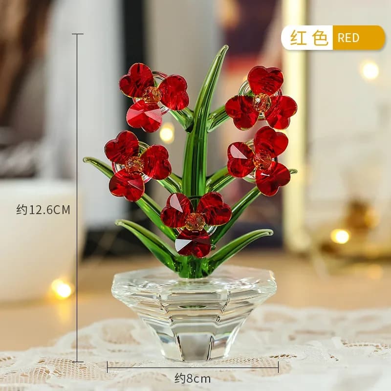 Cadeaux de fleurs en cristal pour maman, femme, petite amie, ornements de fleurs en verre de cristal