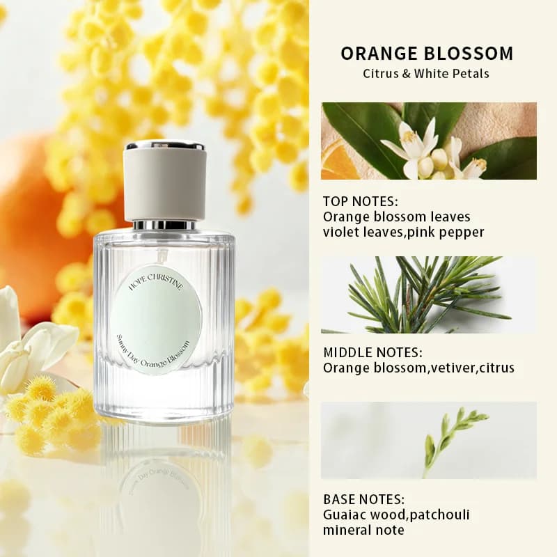 HOPE CHRISTINE Parfum pour femme à la fleur d'oranger douce, parfum floral frais et mystérieux longu