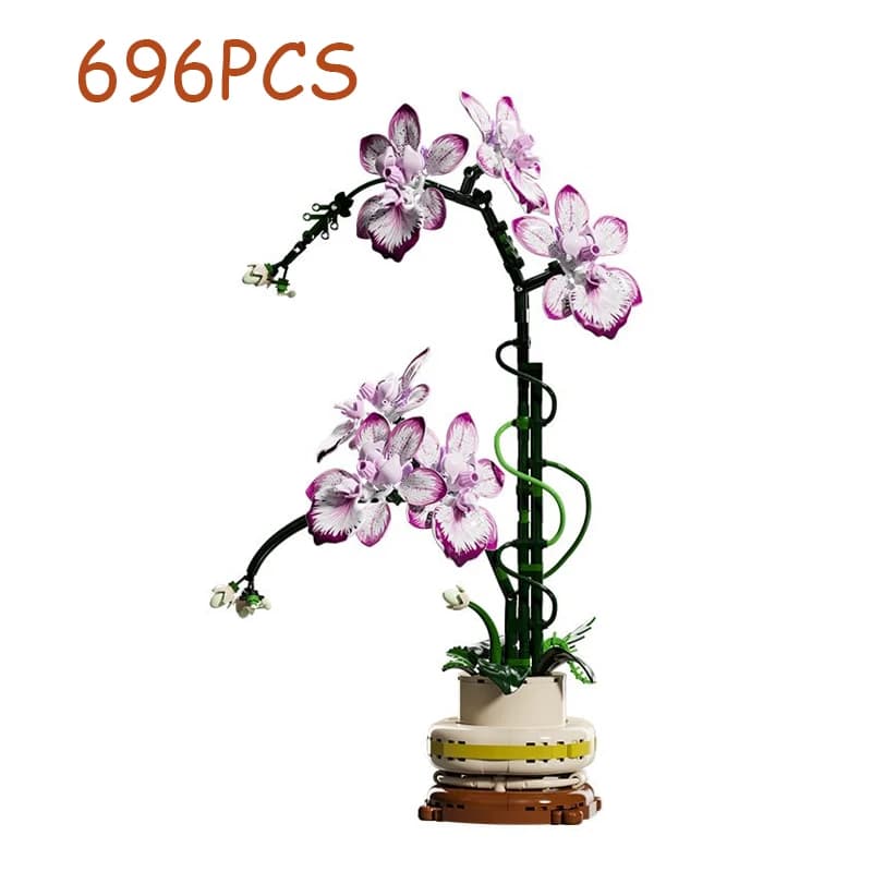 Blocs de construction de modèle de fleur éternelle Oncidium, Collection botanique, jouets de décorat