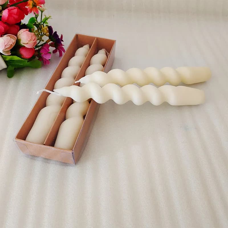 Bougies à dîner coniques en spirale, bougies coniques pour vacances, fête de mariage, bougie de dîne