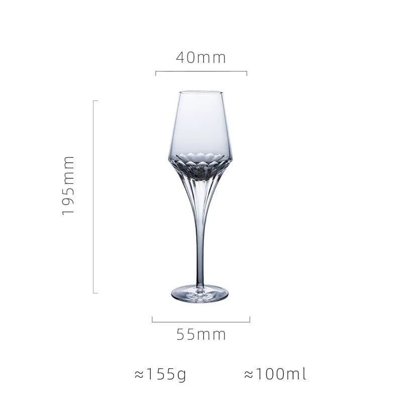 Ensemble de verres à vin rouge en cristal de 100 ml, boîte cadeau, ornements, mariage, banquet, fête