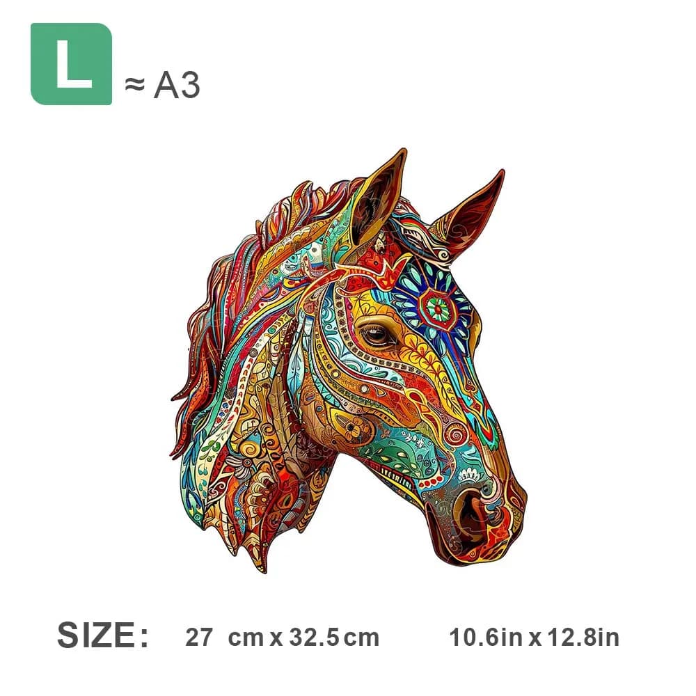 Puzzle en bois couleur cheval boîte-cadeau cadeau exquis irrégulier forme animale puzzle personnalis