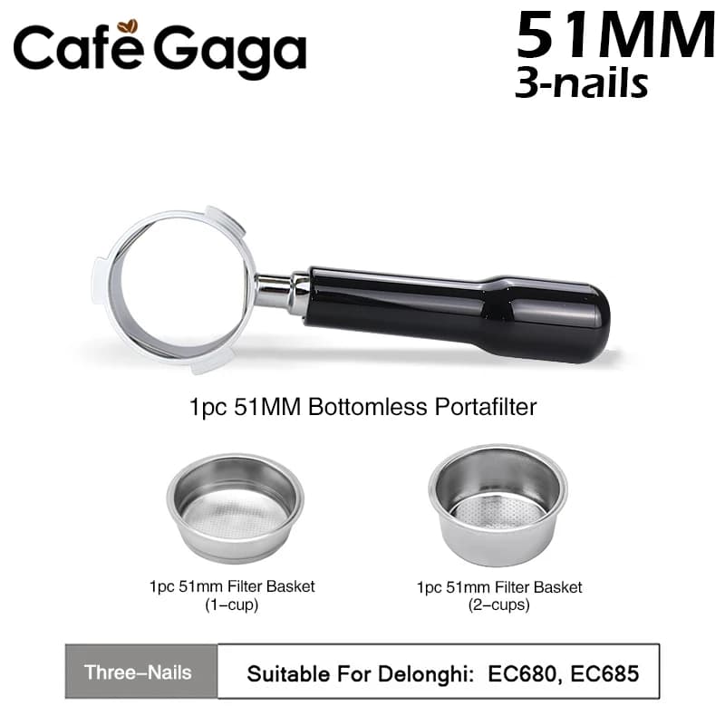 Porte-filtre à café sans fond pour Delonghi Dedica, outils de panier de filtre de rechange, manche e