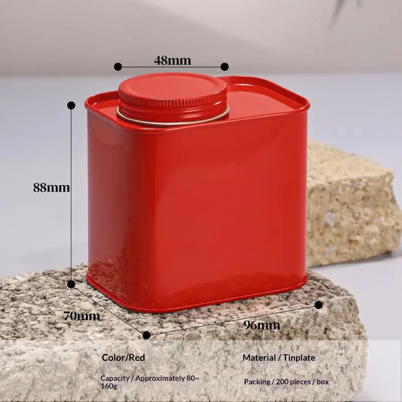 1 pièce Boîte de rangement scellée vide en fer blanc, petite, format voyage et domestique, pour thé 
