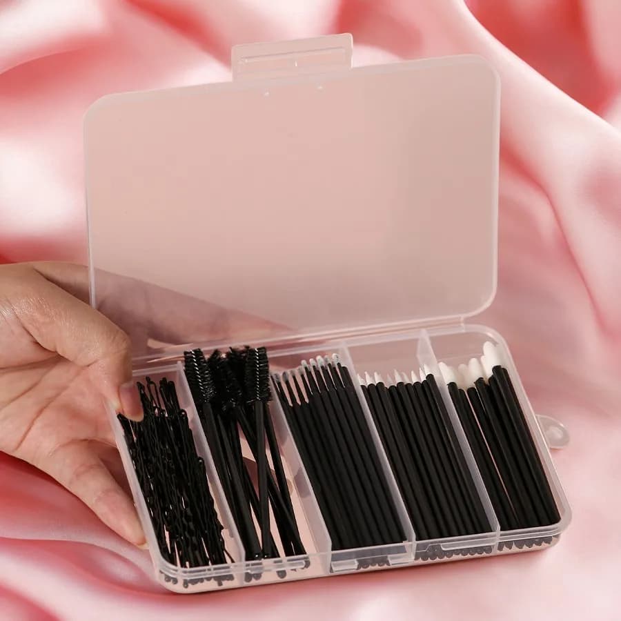 80 pièces ensemble de pinceaux de maquillage professionnel boîte sourcils cils lèvres brosses épingl