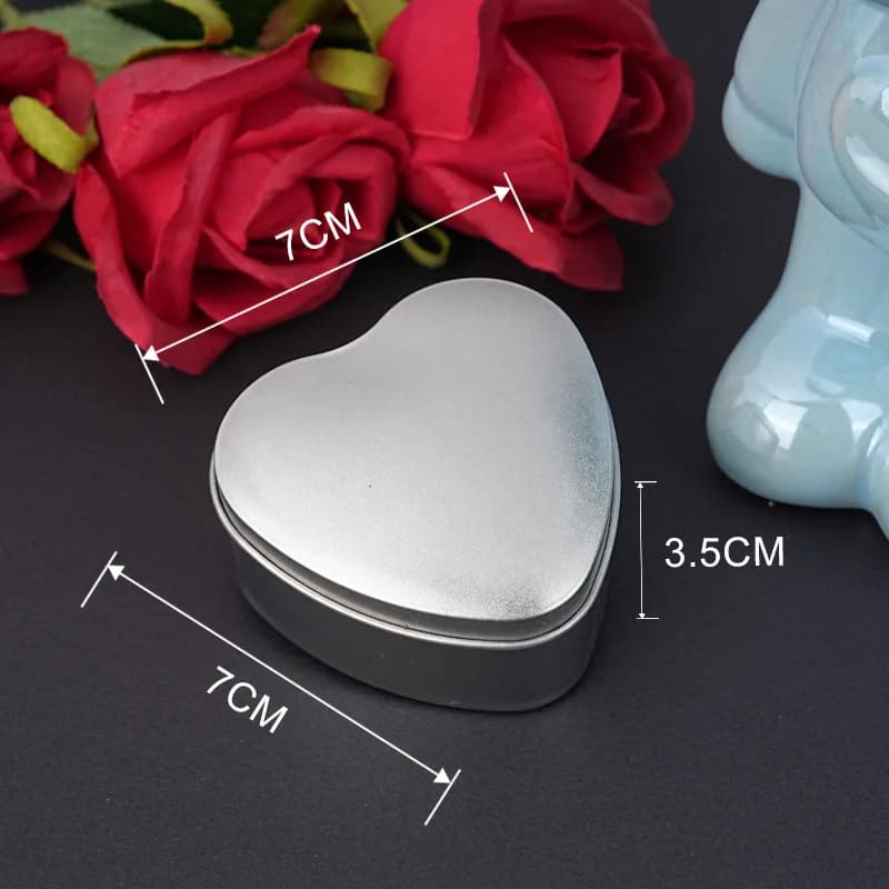 Boîte en métal en forme de cœur pour bonbons, conteneur de rangement, étui organisateur de bijoux en