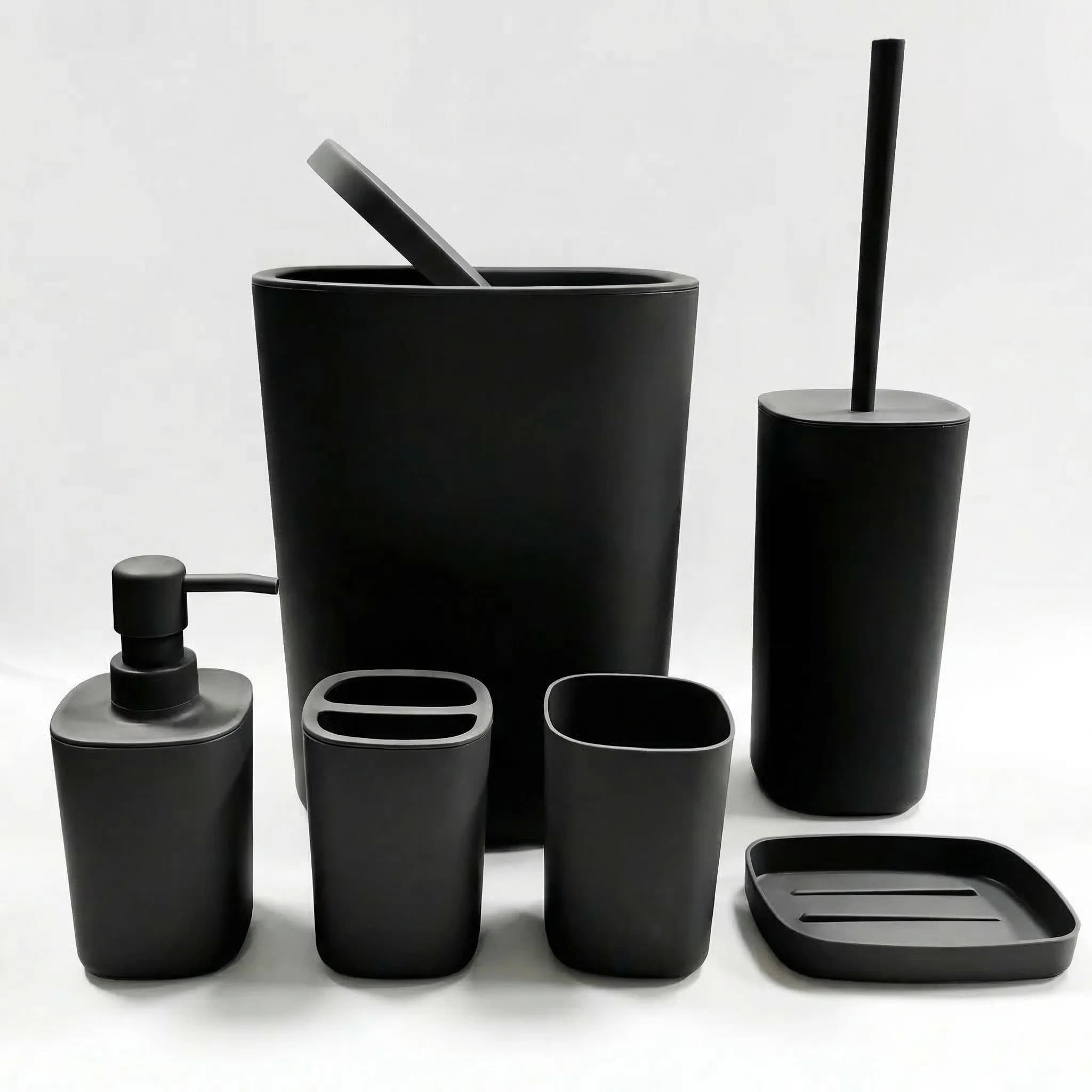 Ensemble d'accessoires de salle de bain 6 pièces, ensembles de vanité pour salle de bain avec brosse