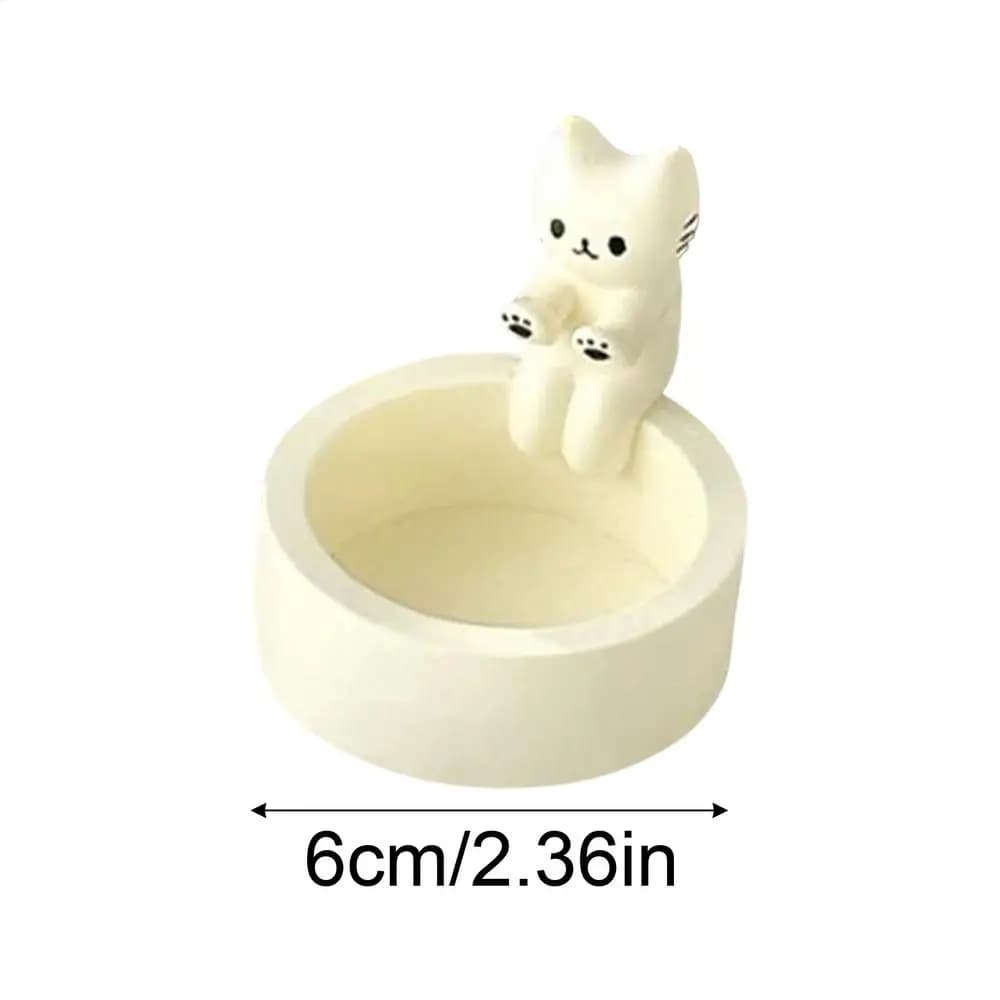 Bougeoir chaton réchauffant ses pattes, joli support de lumière parfumé, chat grillé, bougeoir d'aro