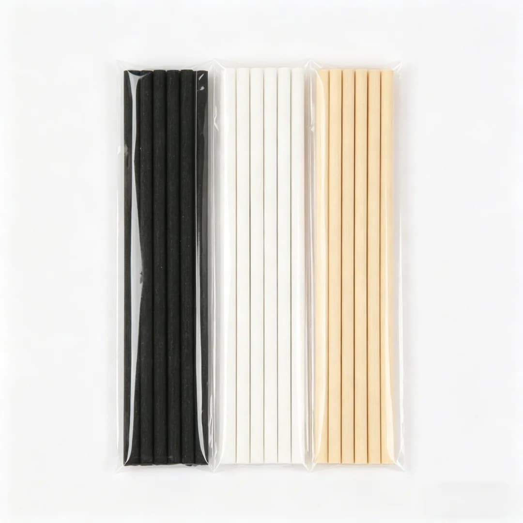 Bâtonnets diffuseurs noirs et blancs, 3mm, 30cm de long, pour l'absorption et la dispersion des huil