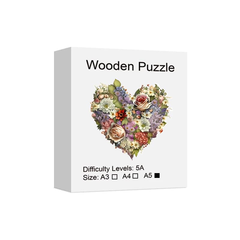 Puzzle d'amour unique, puzzle en bois multicolore pour adultes – un jeu amusant et stimulant! Décora