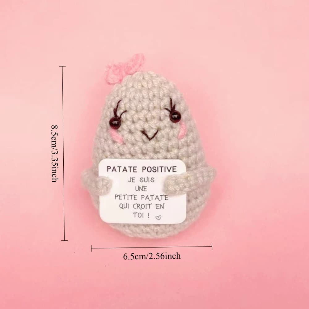 Poupée au crochet faite à la main à énergie positive française, décoration de bureau, ornement de vo