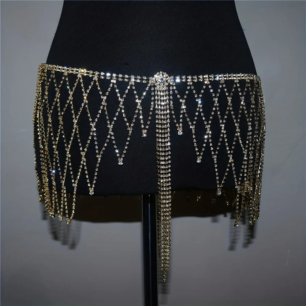 Sexy Bling gland taille chaîne paquet hanche jupe pour femmes Lingerie chaîne corps chaîne bijoux ac