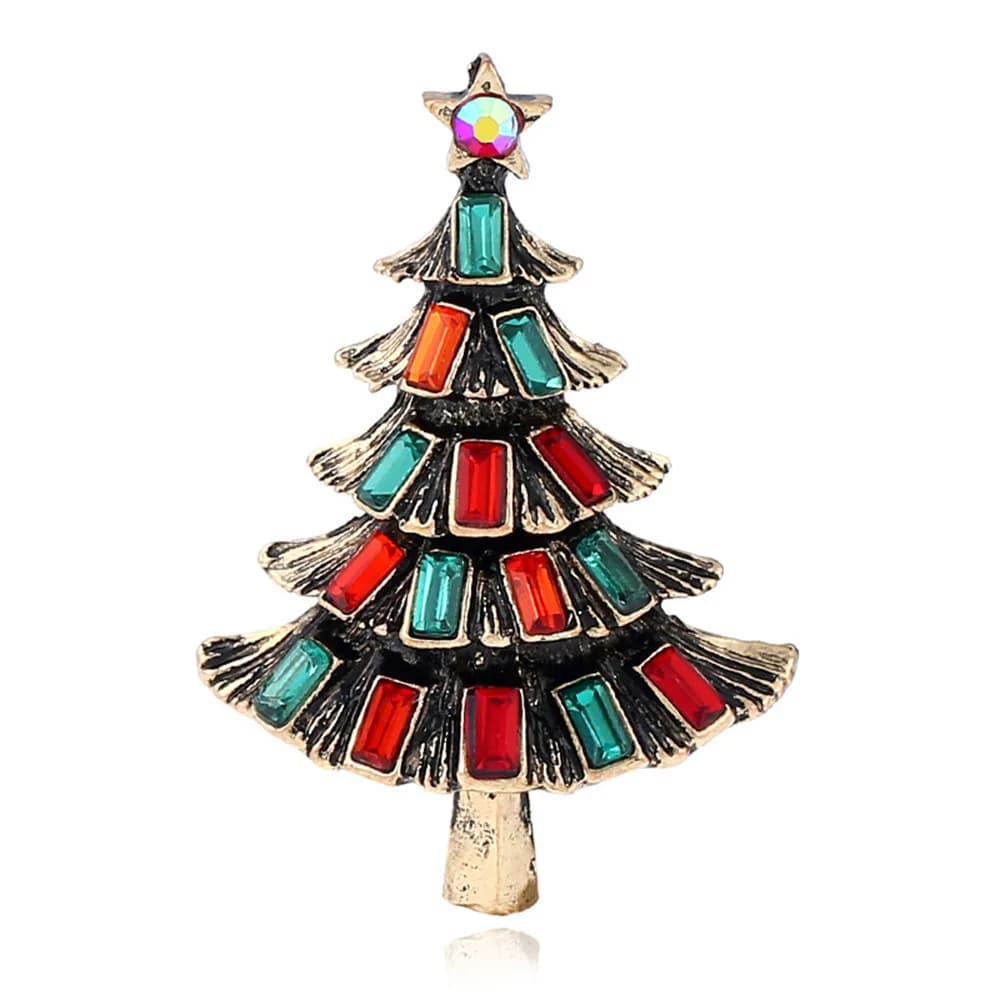 Broches d'arbre de noël en cristal, étoile à cinq branches de luxe exquise pour femmes et hommes, ép