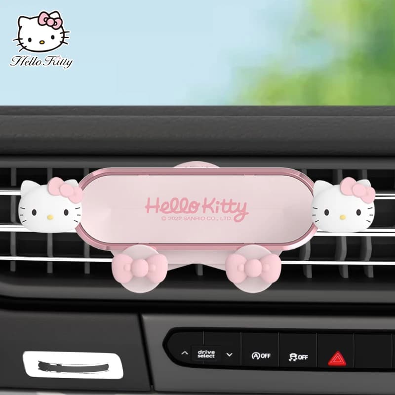 Clip de ventilation de voiture Hello Kitty, décor avec cartouche de parfum rechargeable, désodorisan