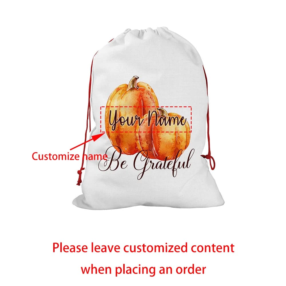 Sac cadeau personnalisé citrouille sac de père noël Halloween bonbons ou friandises fourre-tout à co