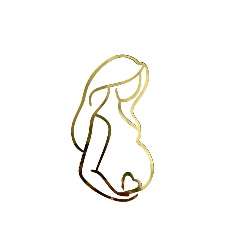 Décoration de gâteau en acrylique pour future maman, motif lignes dorées, femme enceinte, fête de la