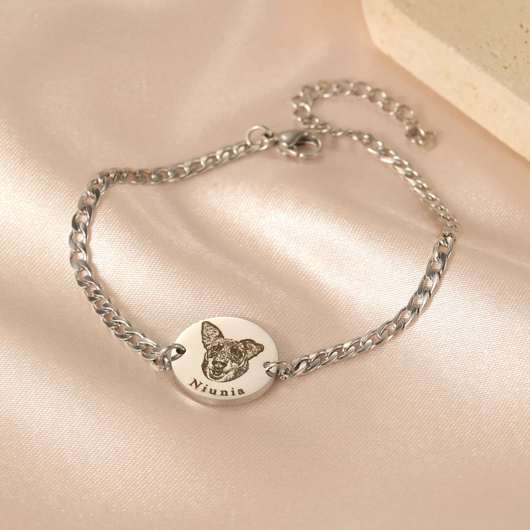 Cadeaux personnalisés pour maman et chiens, Bracelets personnalisés avec Portrait de chien, Bracelet