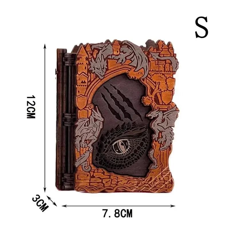 【N】La boîte-cadeau Grimoire. Boîte de rangement de Dragon Boîte en bois à motif de Dragon Artisanat 