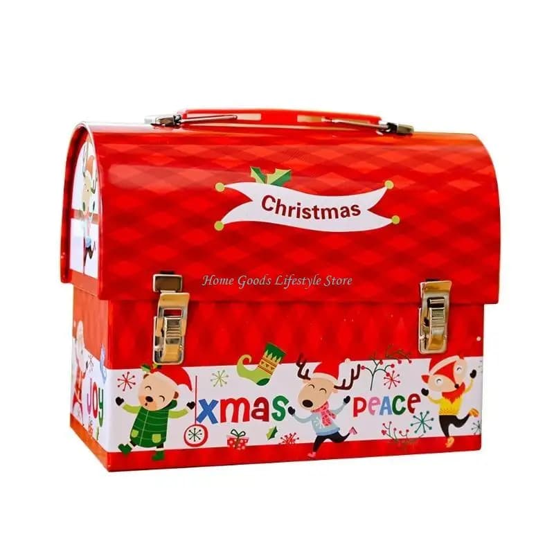 E74E boîte à bonbons en fer blanc noël, organisateur cadeaux noël, pot organisateur biscuits en étai