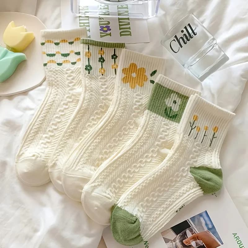 10 paires de chaussettes de dessin animé pour femmes, chaussettes imprimées créatives à la mode, dou