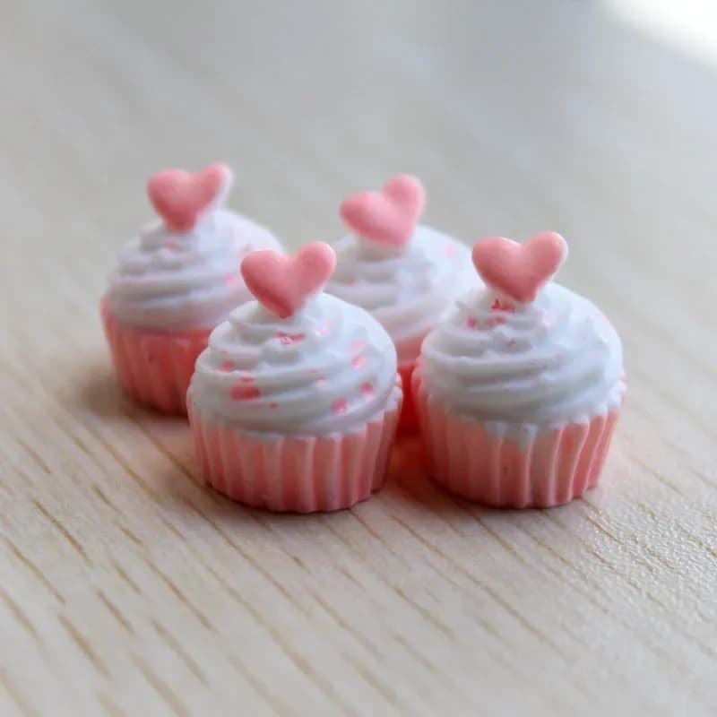 Lot de 4 mini-cupcakes miniatures à l'échelle 1/6 pour maison de poupée, accessoires de nourriture p