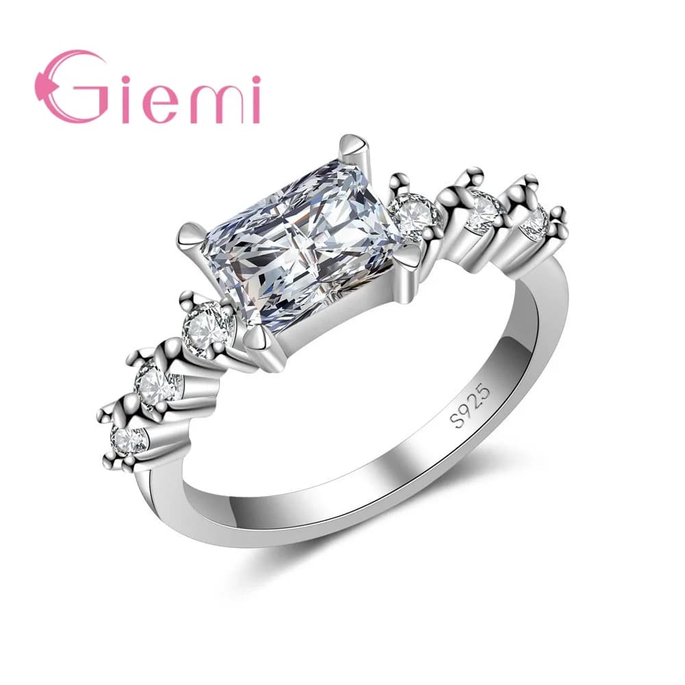 Bagues en argent Sterling 925 avec cristaux de haute qualité pour femme, cadeaux de noël romantiques