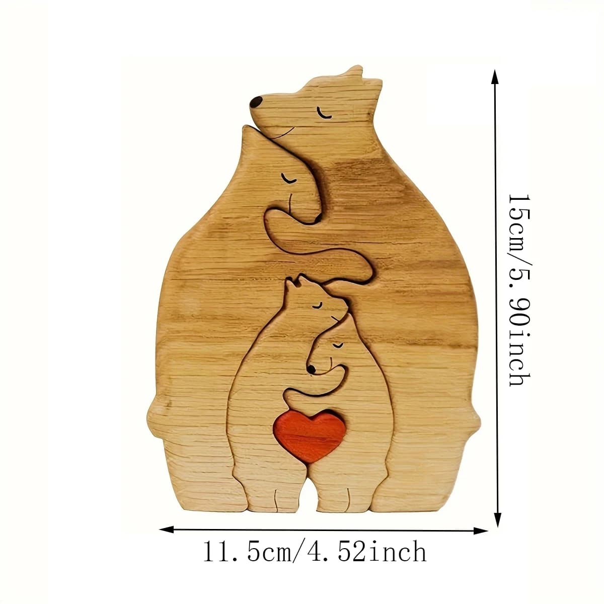 Ours étreignant famille Puzzle en bois cadeau d'anniversaire de noël ours mignon thème familial Art 